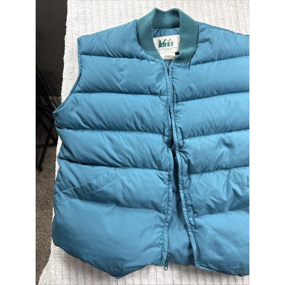 REI Women Vintage Fall 1989 L Green Nylon Goose Down Puffer Vest Utility HD Warm - Picture 5 of 11